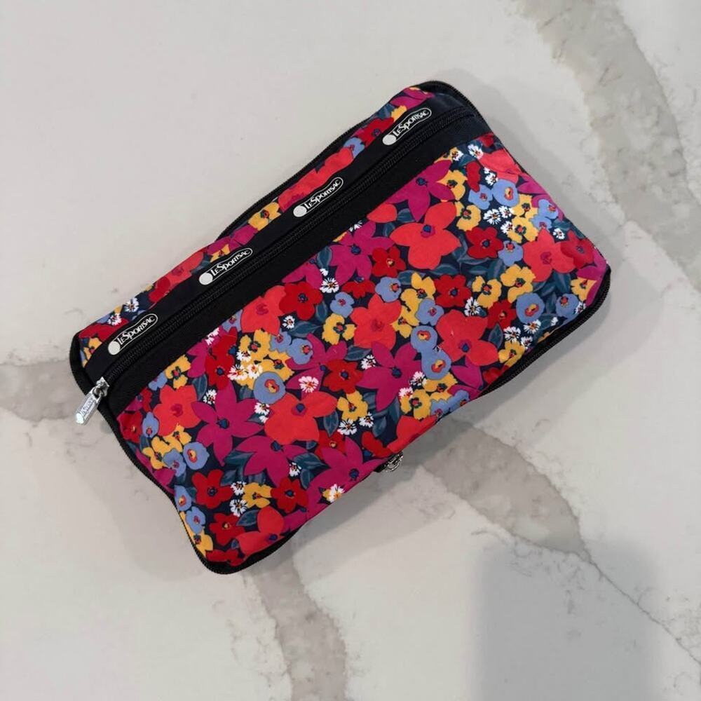 LeSportsac Womens Packable Nylon Slim ToteBag Adjustable Crossbody Bright Floral - Picture 7 of 10